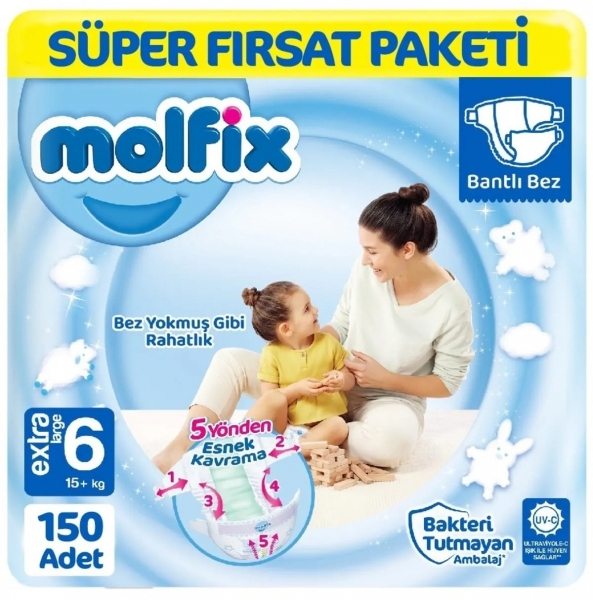 Molfix 6 Beden 150 Adet Bebek Bezi