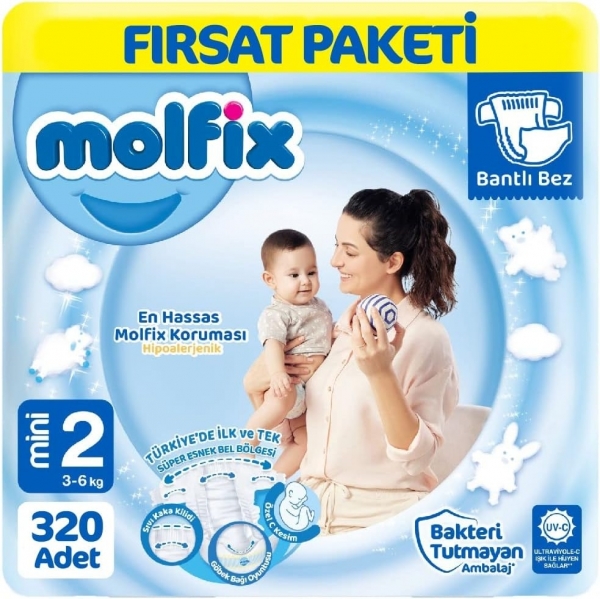 Molfix 2 Beden 320 Adet Bebek Bezi
