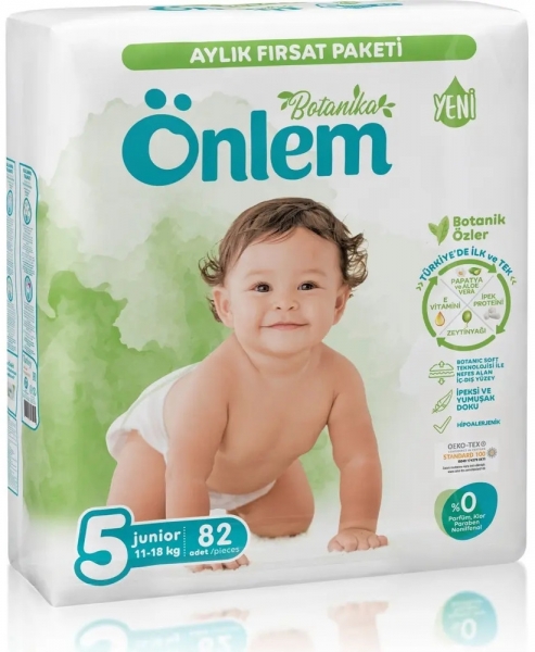 Önlem Botanika 5 Beden 82 Adet Bebek Bezi