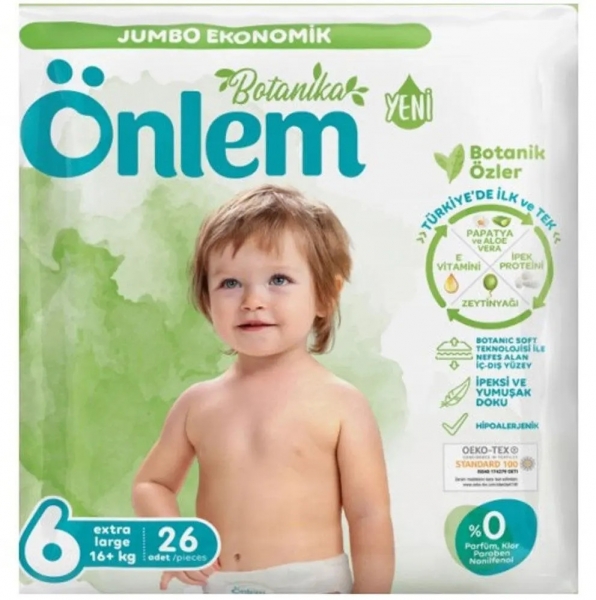 Önlem Botanika 6 Beden 26 Adet Bebek Bezi