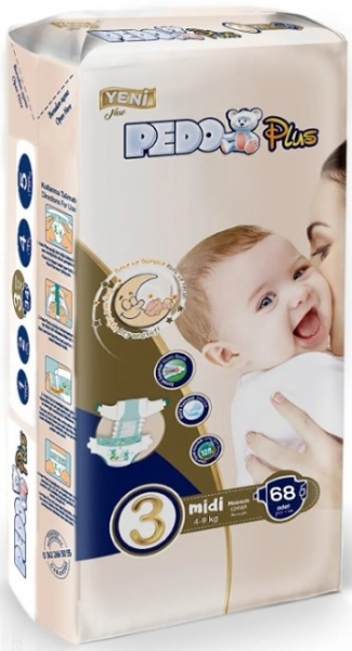 Pedo Plus 3 Beden 68 Adet Bebek Bezi