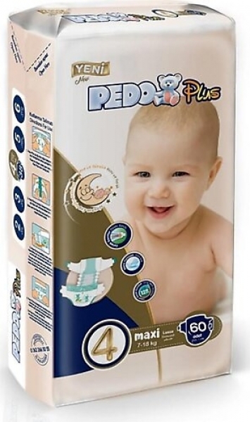Pedo Plus 4 Beden 60 Adet Bebek Bezi