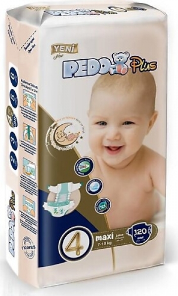 Pedo Plus 4 Beden 120 Adet Bebek Bezi