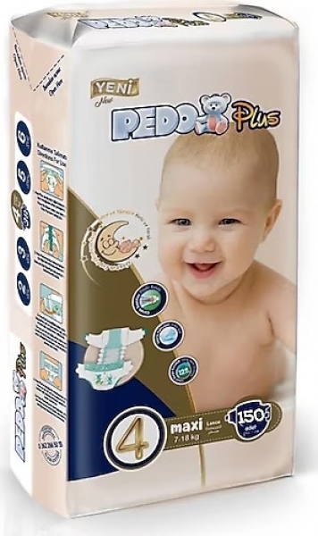Pedo Plus 4 Beden 150 Adet Bebek Bezi