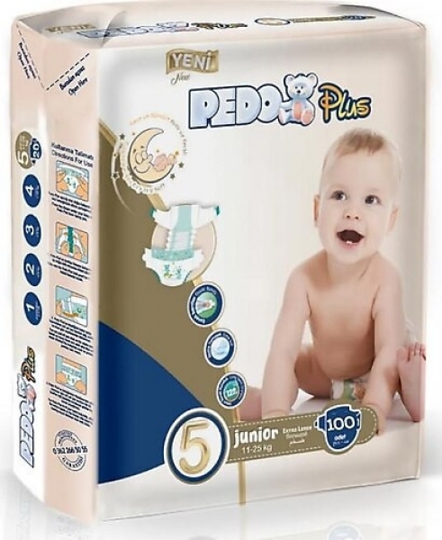 Pedo Plus 5 Beden 100 Adet Bebek Bezi