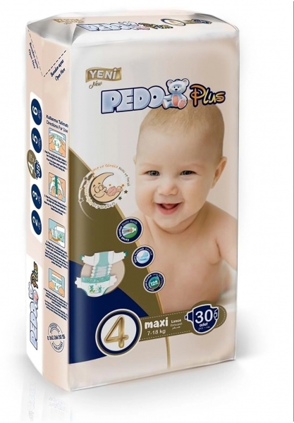 Pedo Plus Jumbo 4 Beden 30 Adet Bebek Bezi