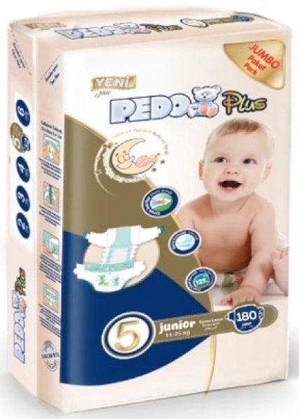 Pedo Plus Jumbo 5 Beden 180 Adet Bebek Bezi