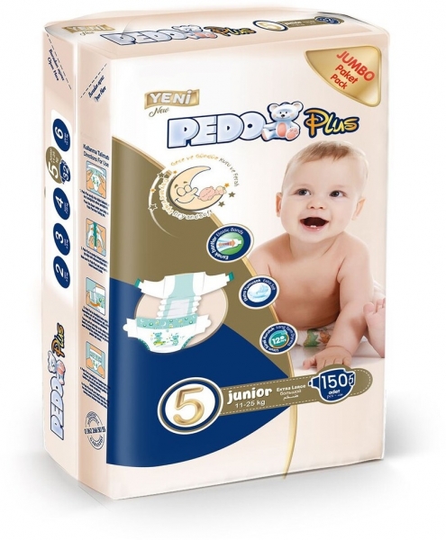 Pedo Plus Jumbo 5 Beden 150 Adet Bebek Bezi