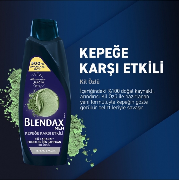 Blendax Men Kepeğe Karşı Etkili Kil Özlü 470 ml Şampuan