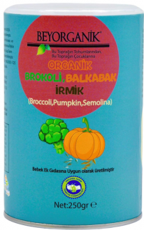 Beyorganik Organik Brokoli Balkabak İrmik 250 gr Kaşık Mama