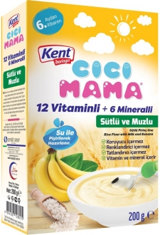 Kent Boringer Cicimama 12 Vitamin 6 Mineralli Sütlü ve Muzlu Kaşık Mama