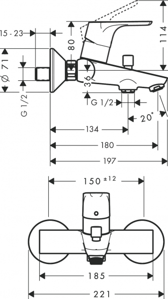 Hansgrohe Focus 31940000 Banyo Bataryası
