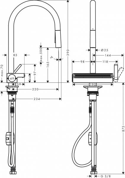Hansgrohe Aquno Select M81 Eviye Bataryası