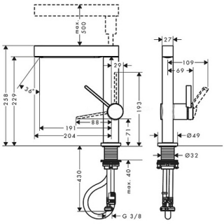 Hansgrohe Finoris 76063000 Lavabo Bataryası