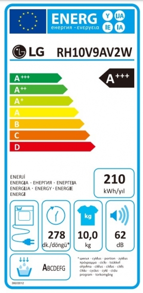 LG RH10V9AV2W.BBWPLTK Isı Pompalı Kurutma Makinesi