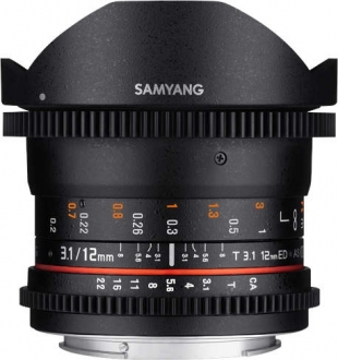 Samyang 12mm T3.1 VDSLR ED AS NCS Fish-Eye