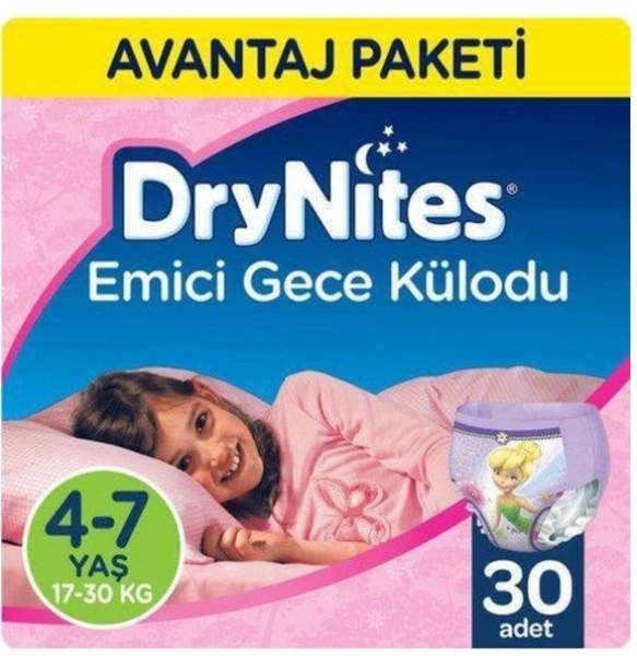 Huggies DryNites 4-7 Yaş Kız 30 Adet Bebek Bezi