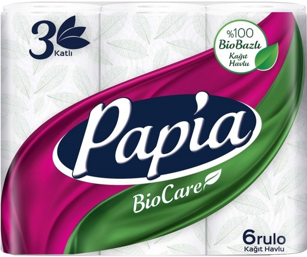 Papia BioCare Kağıt Havlu 6 Rulo