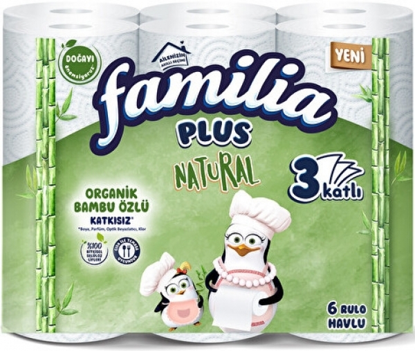 Familia Plus Natural Kağıt Havlu 6 Rulo