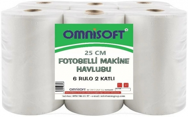 Omnisoft 25 cm Fotoselli Makine Kağıt Havlu 6 Rulo