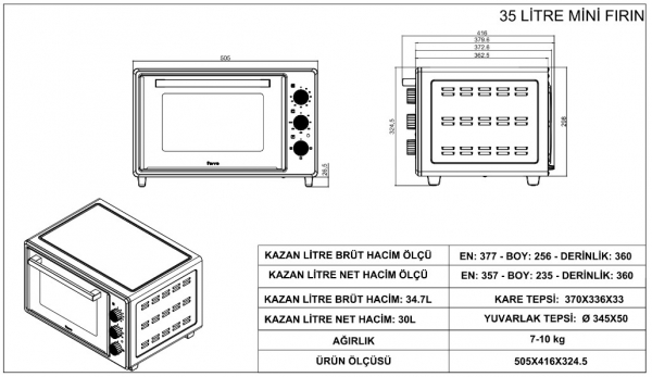 General GL General GLSF 300S Mini Fırın