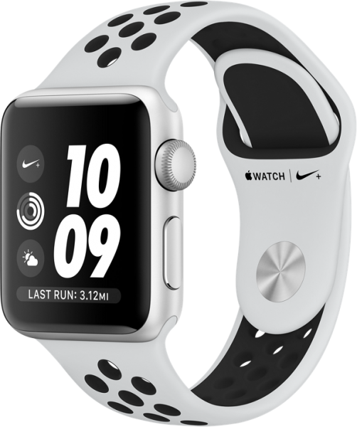 Apple Watch Nike+ Series 3 GPS (38 mm) Gümüş Rengi Alüminyum Kasa ve Saf Platin/Siyah Nike Spor Kordon Akıllı Saat