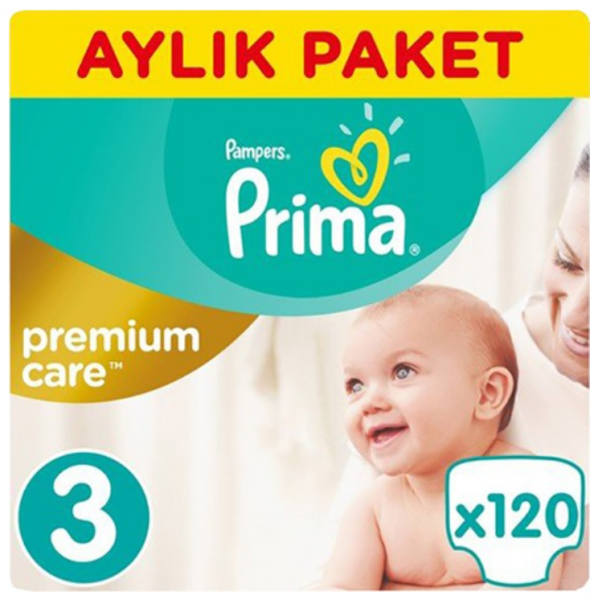 Prima Premium Care 3 Beden 120 Adet Bebek Bezi