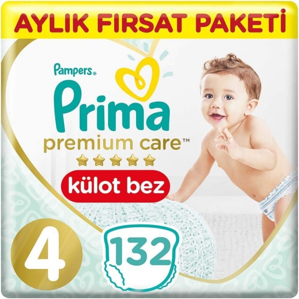 Prima Premium Care Külot Bez 4 Beden 132 Adet Bebek Bezi