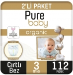 Pure Baby Organik Pamuklu 3 Beden 112 Adet resim