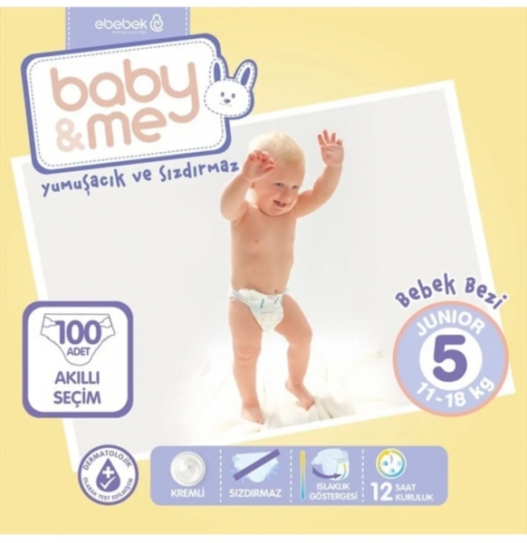 Baby Me 5 Beden 100 Adet Bebek Bezi