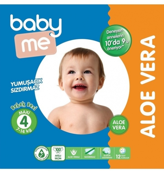 Baby Me Aloe Vera 4 Beden 100 Adet Bebek Bezi