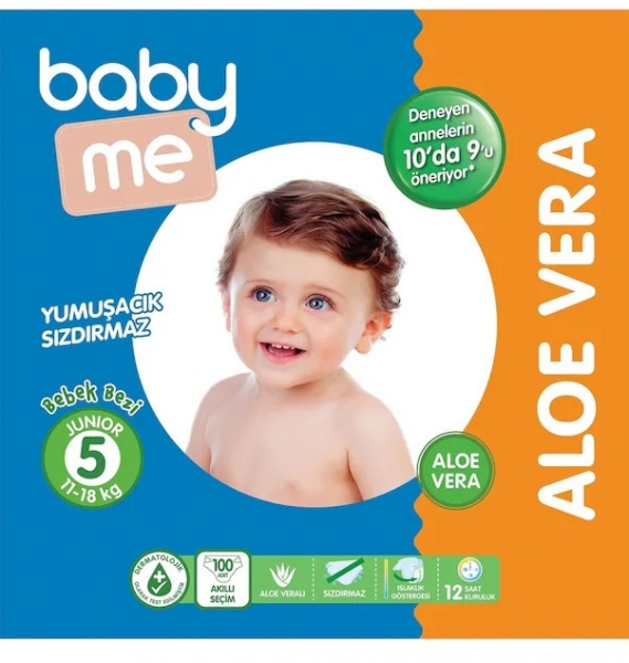 Baby Me Aloe Vera 5 Beden 100 Adet Bebek Bezi