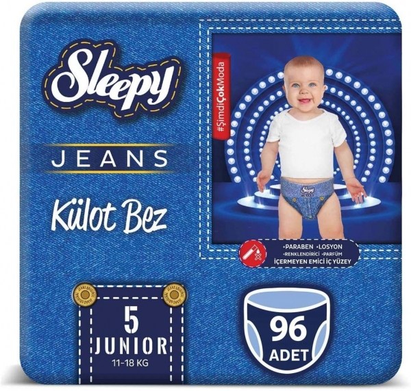 Sleepy Jeans Külot Bez 5 Beden 96 Adet Bebek Bezi