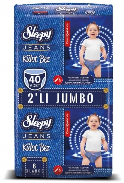 Sleepy Jeans Külot Bez 6 Beden 40 Adet Bebek Bezi