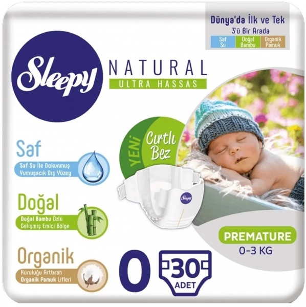 Sleepy Natural 0 Beden 30 Adet Bebek Bezi