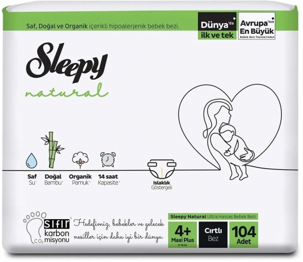 Sleepy Natural 4+ Beden 104 Adet Bebek Bezi