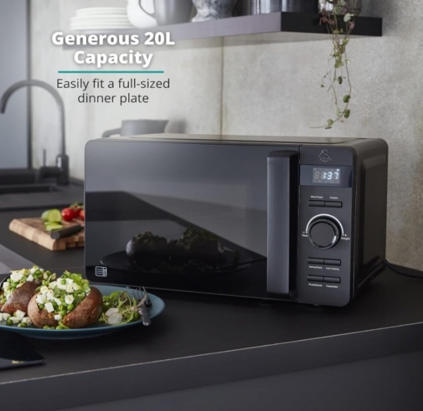 Swan SM22037LBLKN Mikrodalga Fırın