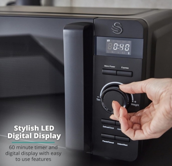 Swan SM22037LBLKN Mikrodalga Fırın