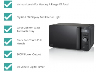 Swan SM22037LBLKN Mikrodalga Fırın