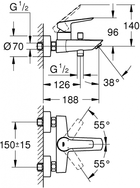Grohe Start 322782432 Banyo Bataryası