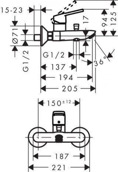Hansgrohe Logis 71244000 Banyo Bataryası