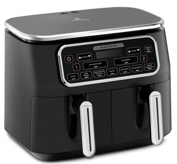 Karaca Air Pro Cook Duo Tandır XXXL 8 L Air Fryer Fritöz (Siyah / Gümüş)