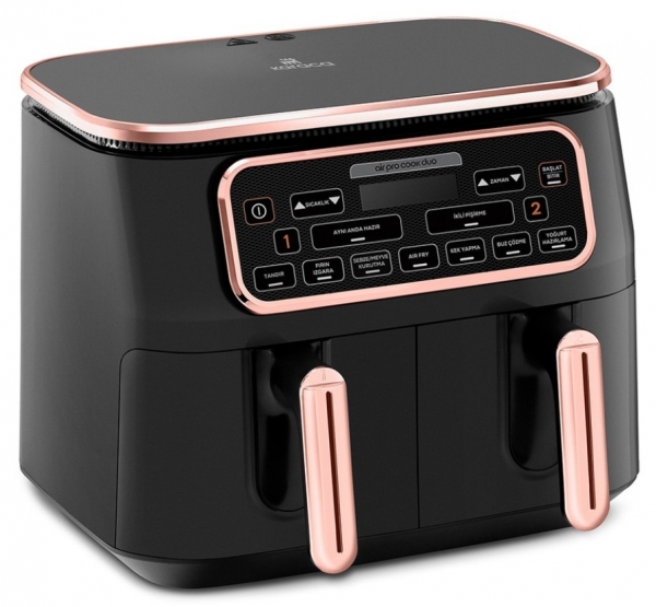 Karaca Air Pro Cook Duo Tandır XXXL 8 L Air Fryer Fritöz (Siyah / Rosegold)