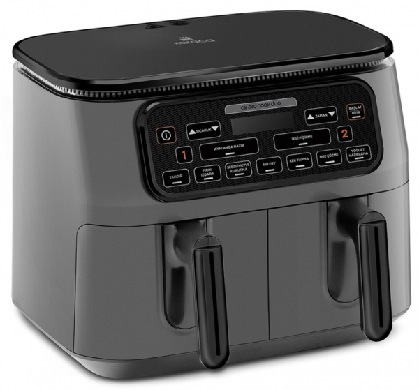 Karaca Air Pro Cook Duo Tandır XXXL 8 L Air Fryer Fritöz (Gri / Siyah)