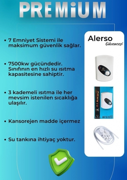 Alerso Premium K 6005 B Elektrikli Şofben