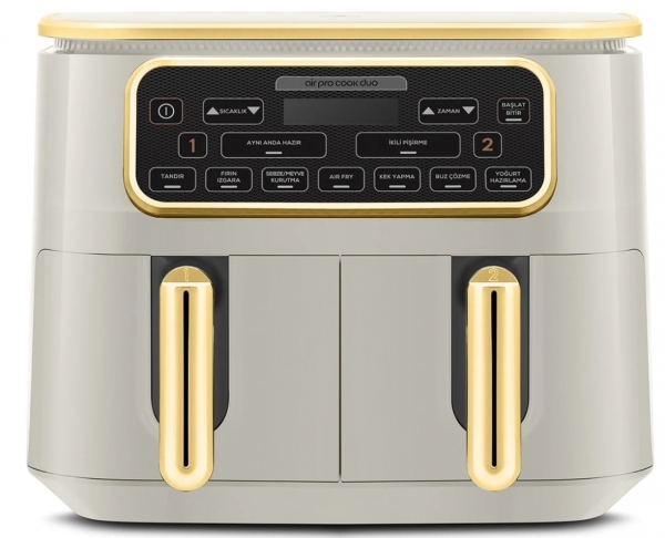 Karaca Air Pro Cook Duo Tandır XXXL 8 L Air Fryer Fritöz (Bej / Gold)
