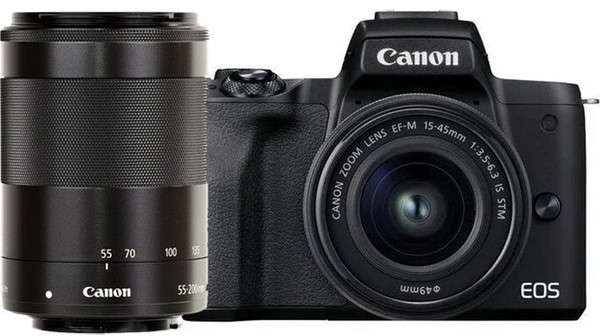 Canon EOS M50 Mark II 15-45mm + 55-200mm Aynasız Fotoğraf Makinesi (55-200 mm)