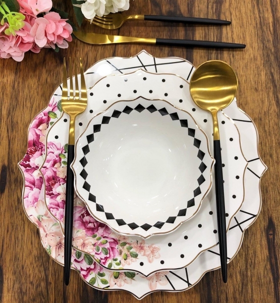 Arow Pink&More TR-1820 24 Parça Yemek Takımı