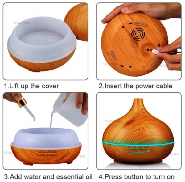 Rowen Wood Aroma Diffuser 550 ml Hava Nemlendirici