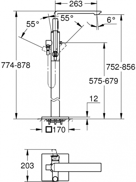 Grohe Allure 25222001 Küvet Bataryası